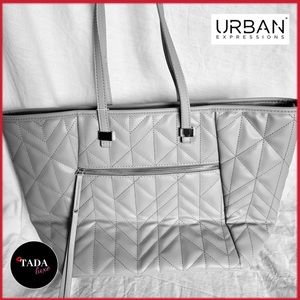 NEW. Urban Expressions Large Gray Tote Bag